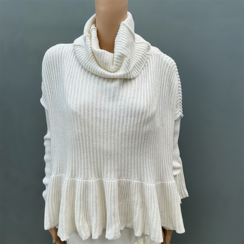 Free People Layer Cake Turtleneck Size M Sweater Bohemian Oversized Cabincore - Picture 3 of 10